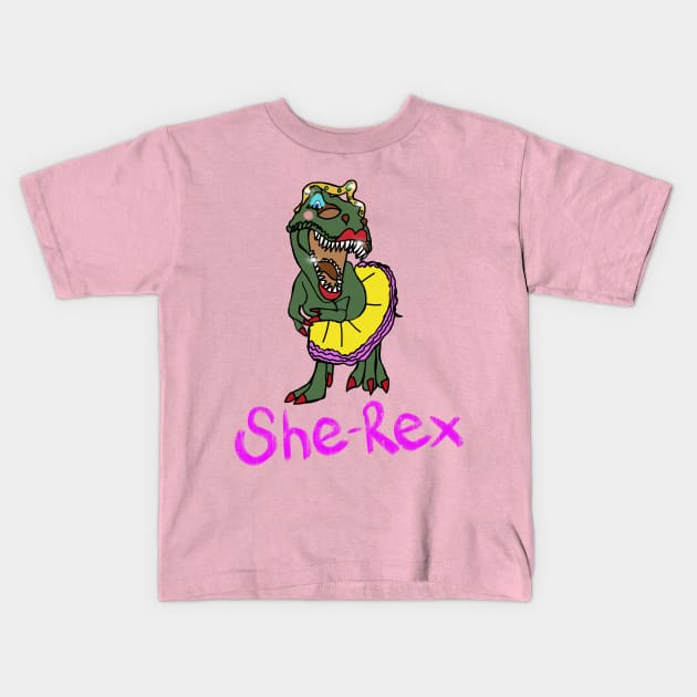 She Rex T-Rex Dinosaur Kids T-Shirt by EmmaFifield